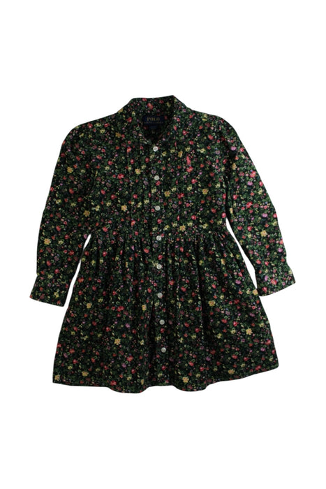 A Green Long Sleeve Dresses from Polo Ralph Lauren in size 4T for girl. (Front View)