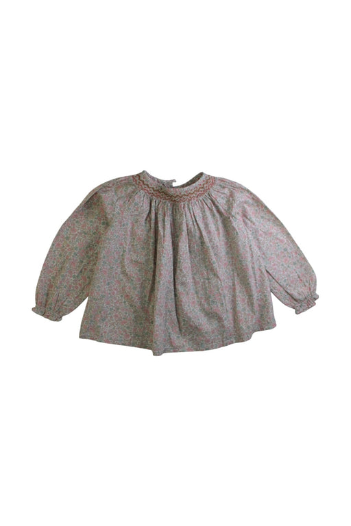 A Pink Long Sleeve Tops from Bonpoint in size 3T for girl. (Front View)