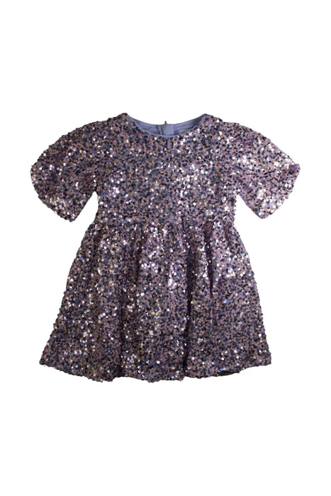A Metallic Short Sleeve Dresses from Seed in size 5T for girl. (Front View)