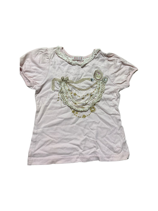 A Pink Short Sleeve T Shirts from ELLE in size 4T for girl. (Front View)