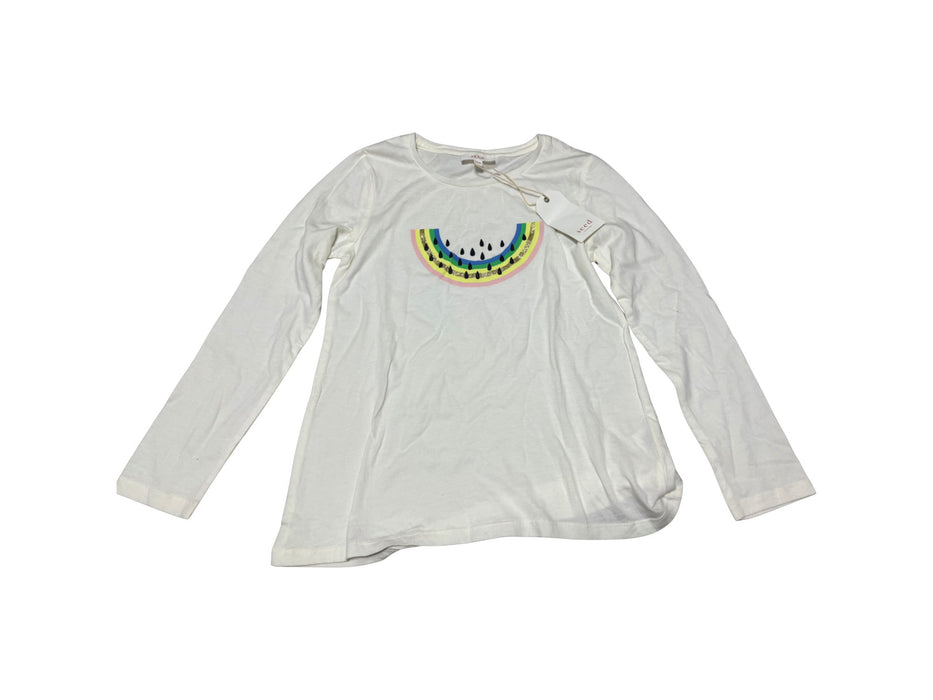 A White Long Sleeve Shirts from Seed in size 8Y for girl. (Front View)