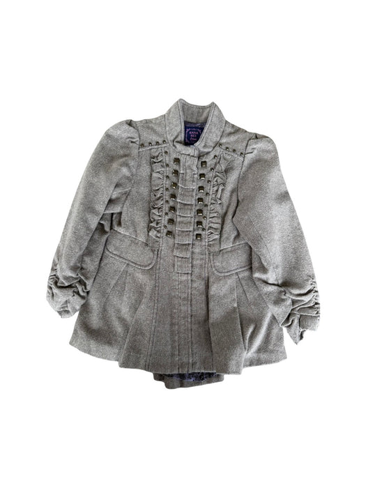 A Grey Coats from Anna Sui in size 5T for girl. (Front View)