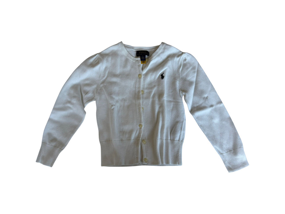 A White Cardigans from Polo Ralph Lauren in size 6T for girl. (Front View)