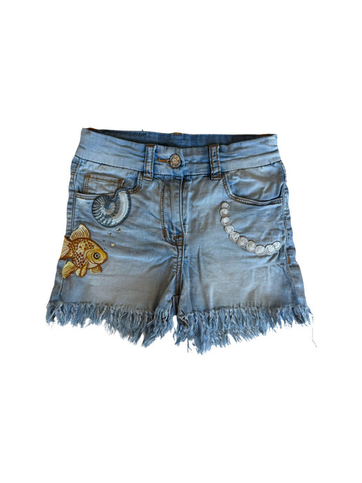 A Blue Shorts from Monnalisa in size 8Y for girl. (Front View)