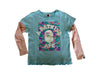 A Blue Long Sleeve T Shirts from BAPE KIDS in size 5T for girl. (Front View)