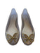 A Gold Flats from Mini Melissa in size 7Y for girl. (Front View)