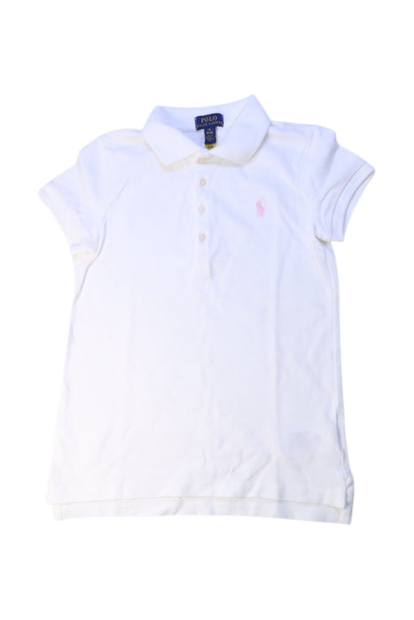 A White Short Sleeve Polos from Polo Ralph Lauren in size 8Y for girl. (Front View)