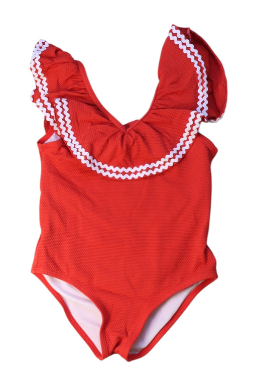A Red Swimsuits from Janie & Jack in size 6T for girl. (Front View)