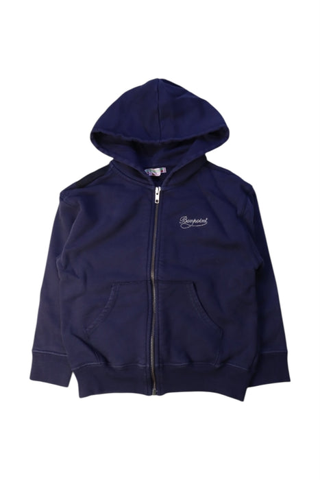 A Navy Hooded Sweatshirts from Bonpoint in size 6T for girl. (Front View)