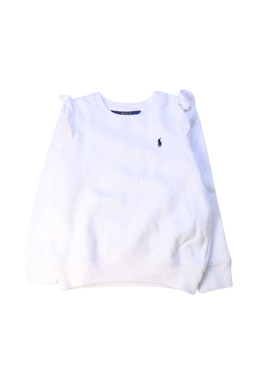 A White Crewneck Sweatshirts from Polo Ralph Lauren in size 5T for girl. (Front View)