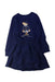 A Navy Long Sleeve Dresses from Polo Ralph Lauren in size 5T for girl. (Front View)