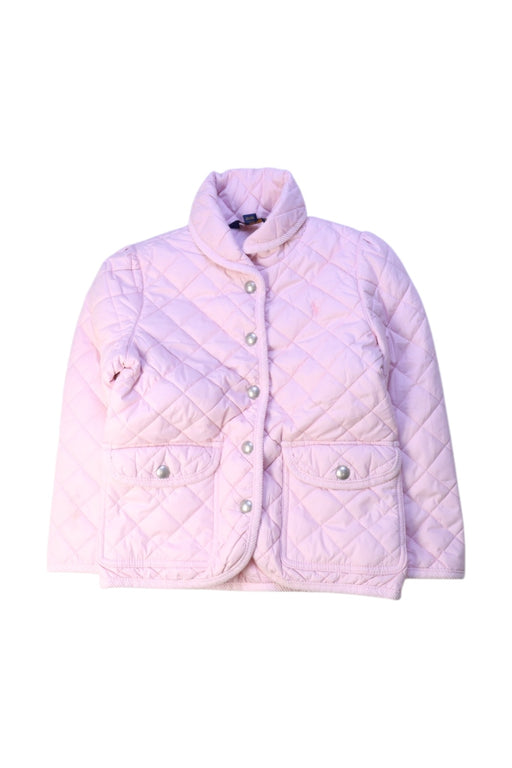 A Pink Puffer/Quilted Jackets from Polo Ralph Lauren in size 5T for girl. (Front View)