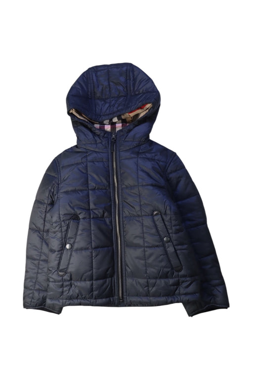 A Navy Puffer/Quilted Jackets from Burberry in size 6T for neutral. (Front View)