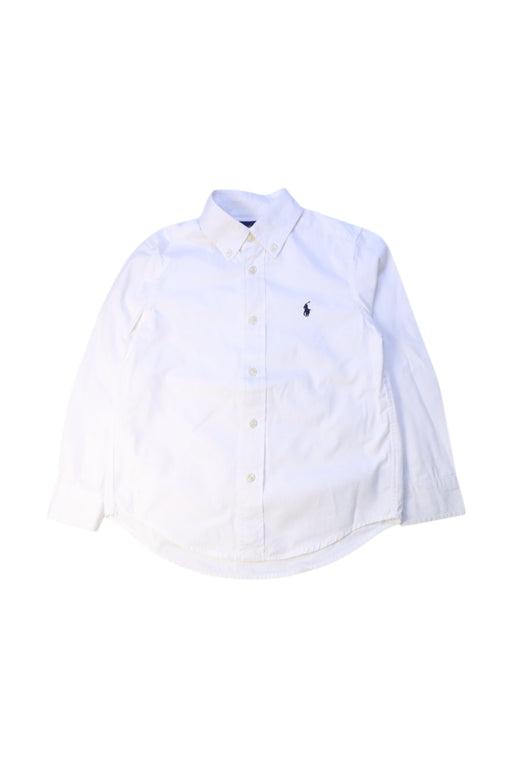 A White Long Sleeve Shirts from Ralph Lauren in size 5T for boy. (Front View)