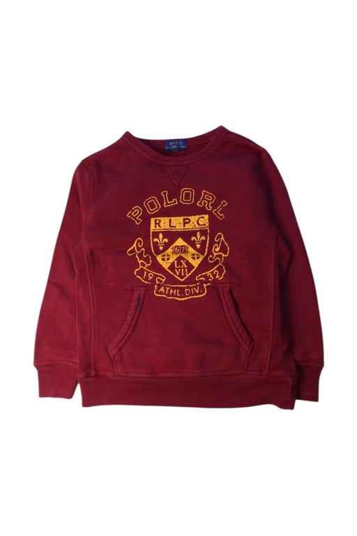 A Burgundy Crewneck Sweatshirts from Polo Ralph Lauren in size 6T for boy. (Front View)
