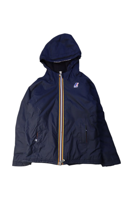 A Navy Rain Jackets from K-Way in size 6T for neutral. (Front View)