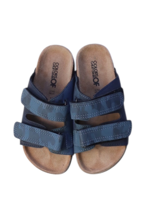 A Navy Sandals from Colors of California in size 6T for neutral. (Back View)