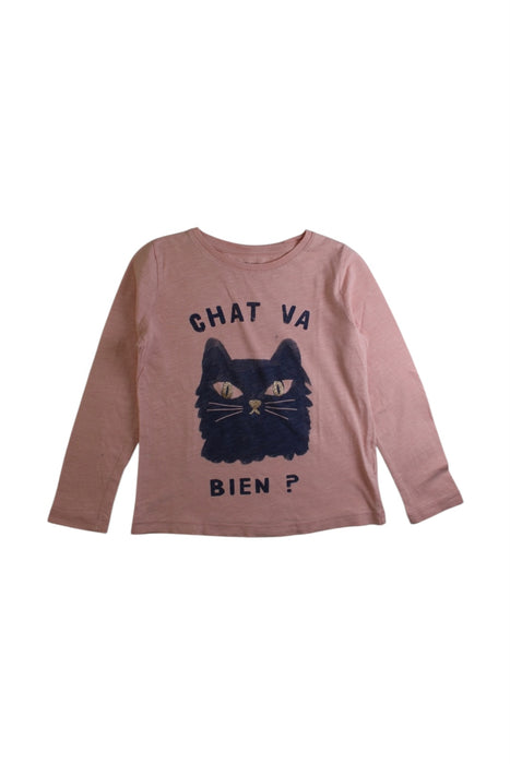 A Pink Long Sleeve Tops from Monoprix in size 6T for girl. (Front View)