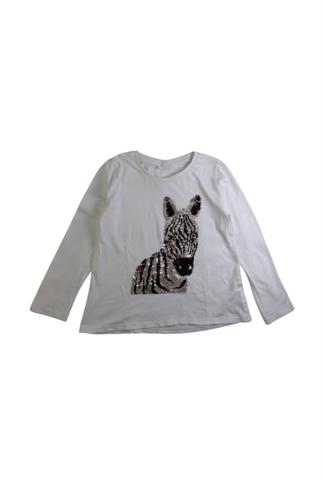 A White Long Sleeve Tops from Seed in size 6T for girl. (Front View)