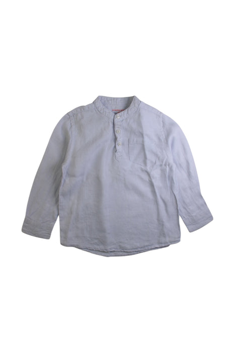 A White Long Sleeve Shirts from Monoprix in size 4T for boy. (Front View)