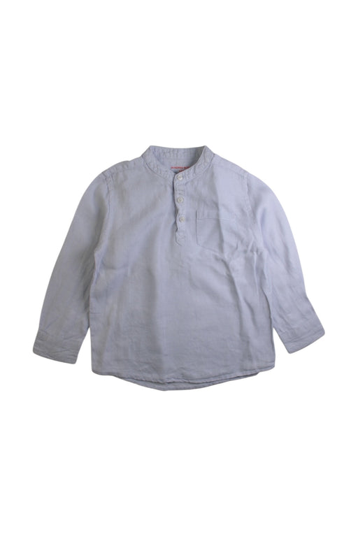 A White Long Sleeve Shirts from Monoprix in size 4T for boy. (Front View)