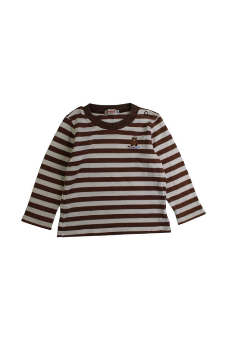 A Brown Long Sleeve Tops from Miki House in size 12-18M for boy. (Front View)