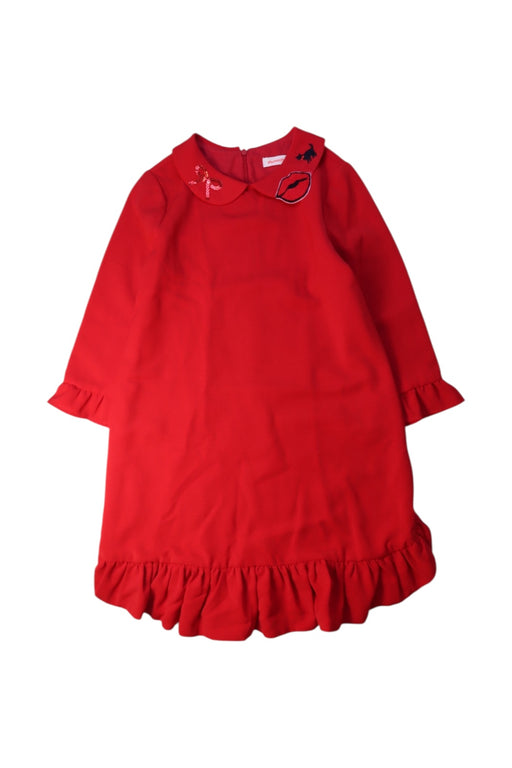 A Red Long Sleeve Dresses from Momonittu in size 10Y for girl. (Front View)
