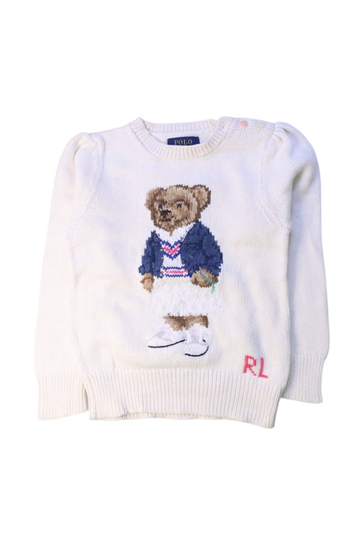 A White Knit Sweaters from Polo Ralph Lauren in size 4T for girl. (Front View)