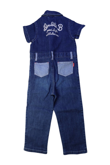 A Blue Short Sleeve Jumpsuits from Miki House in size 2T for boy. (Back View)