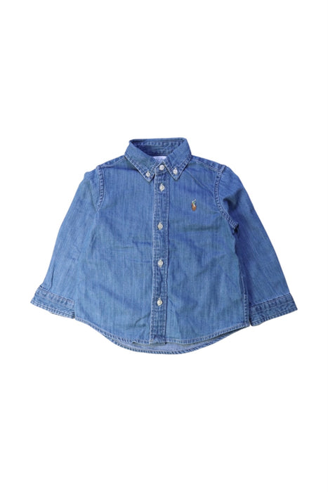 A Blue Long Sleeve Shirts from Ralph Lauren in size 2T for boy. (Front View)
