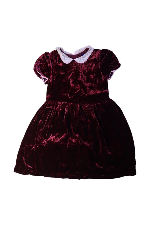 A Burgundy Short Sleeve Dresses from Polo Ralph Lauren in size 5T for girl. (Front View)