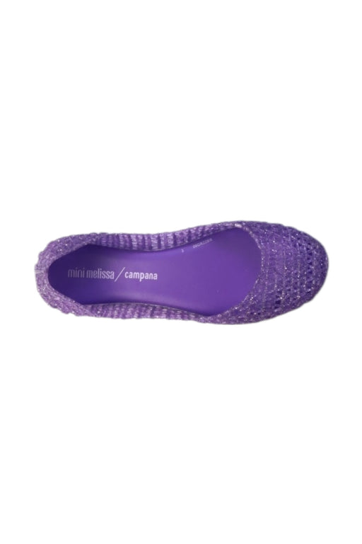 A Purple Flats from Mini Melissa Campana in size 10Y for girl. (Front View)