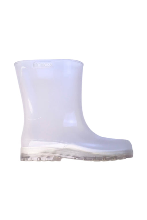 A White Rain Boots from Mini Melissa in size 10Y for neutral. (Front View)