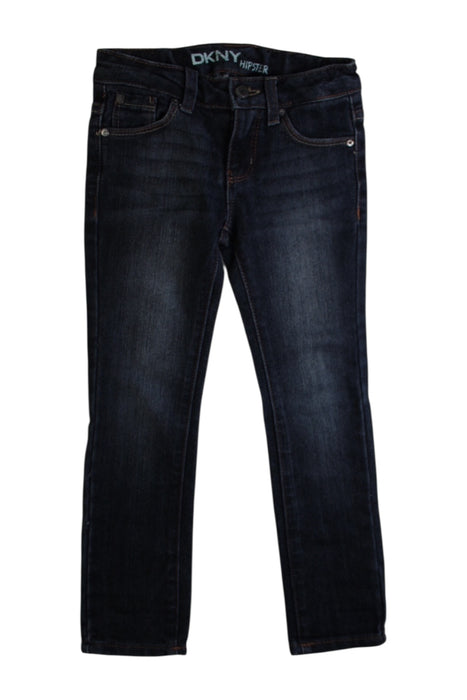 A Navy Jeans from DKNY in size 5T for girl. (Front View)