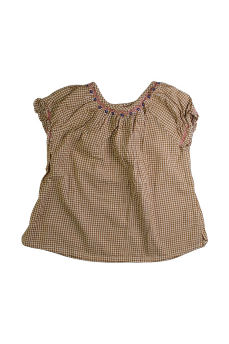 A Brown Short Sleeve Tops from Velveteen in size 6T for girl. (Front View)