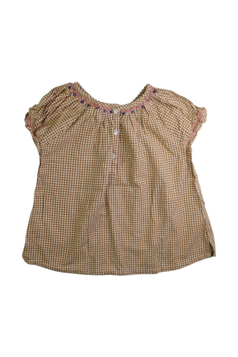 A Brown Short Sleeve Tops from Velveteen in size 6T for girl. (Back View)