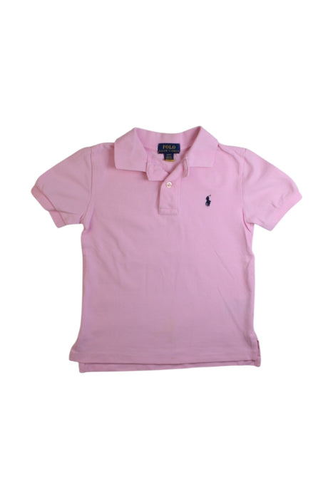 A Pink Short Sleeve Polos from Polo Ralph Lauren in size 4T for girl. (Front View)
