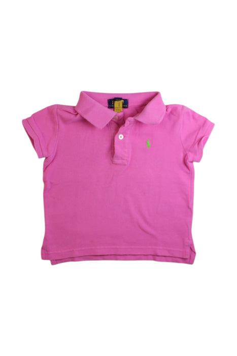 A Pink Short Sleeve Polos from Polo Ralph Lauren in size 4T for girl. (Front View)