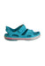 A Blue Sandals from Crocs in size 4T for girl. (Front View)