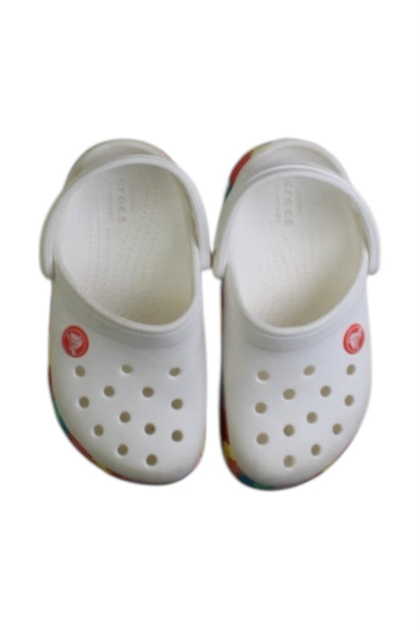 A White Slip Ons from Crocs in size 4T for girl. (Back View)