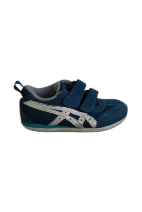 A Blue Sneakers from ASICS in size 3T for boy. (Front View)