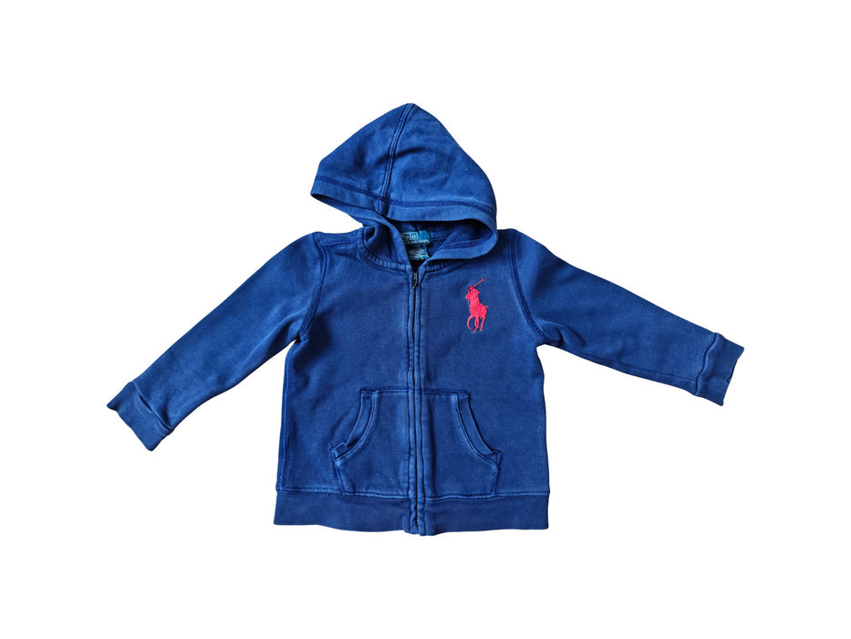 A Blue Hooded Sweatshirts from Polo Ralph Lauren in size 2T for neutral. (Front View)