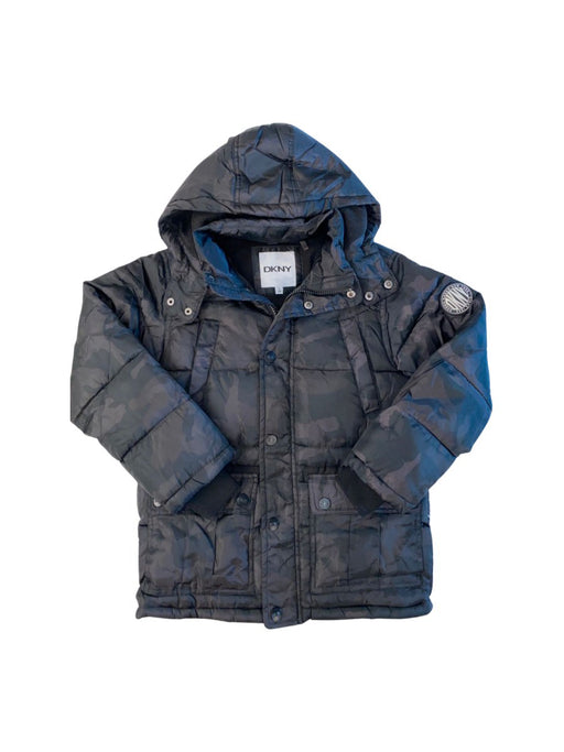 A Black Puffer/Quilted Coats & Outerwear from DKNY in size 8Y for boy. (Front View)