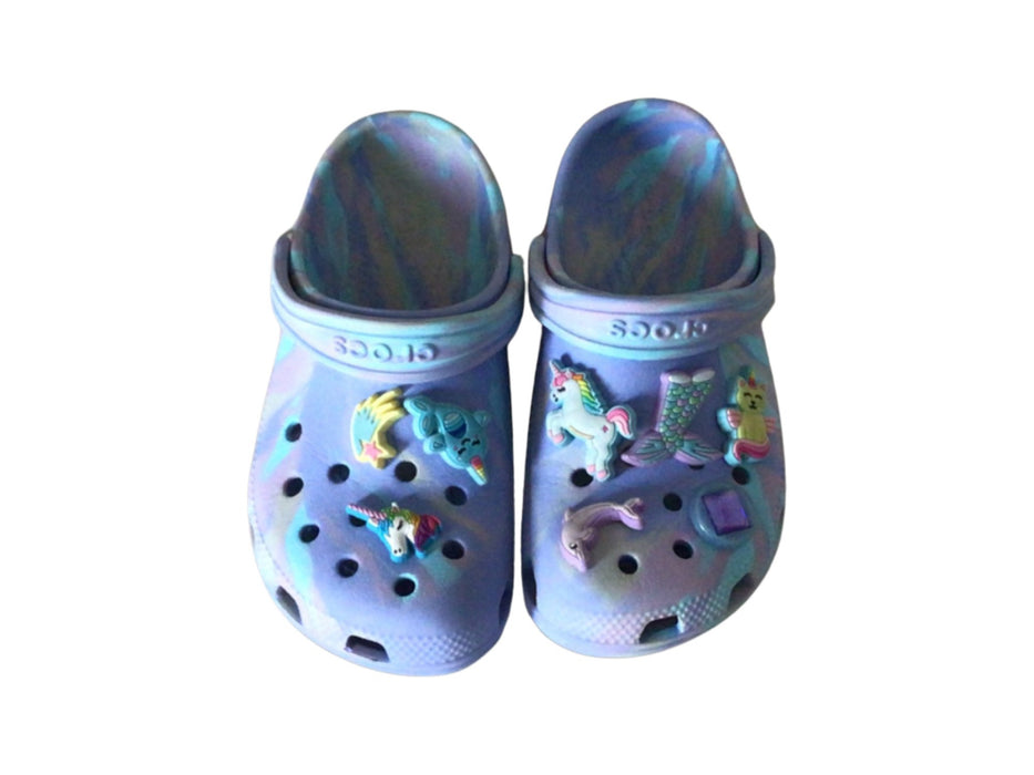 A Multicolour Slip Ons from Crocs in size 6T for girl. (Front View)