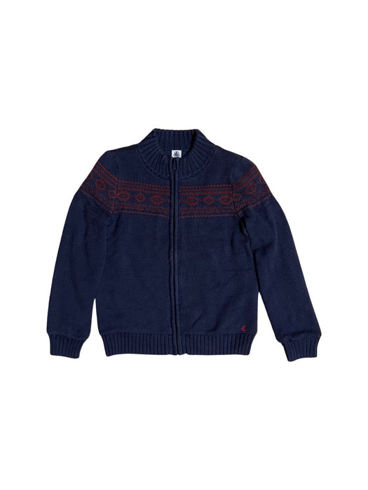 A Navy Knit Sweaters from Petit Bateau in size 10Y for boy. (Front View)