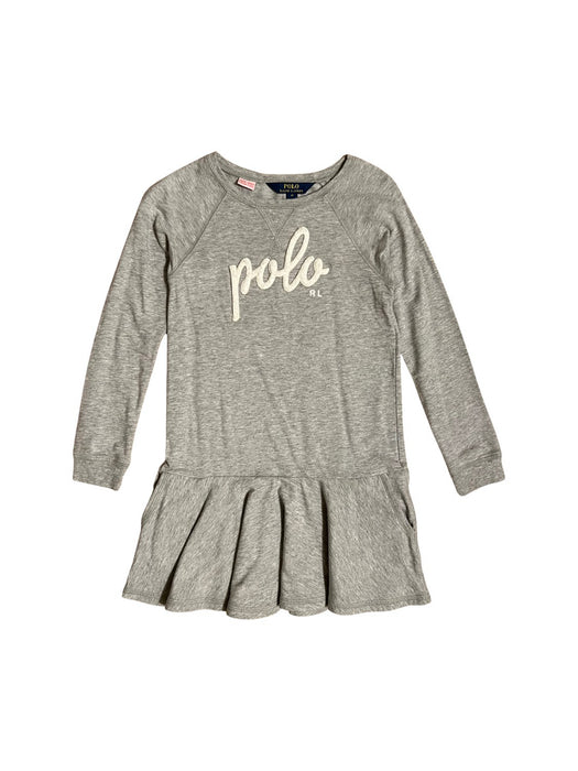A Grey Long Sleeve Dresses from Polo Ralph Lauren in size 6T for girl. (Front View)