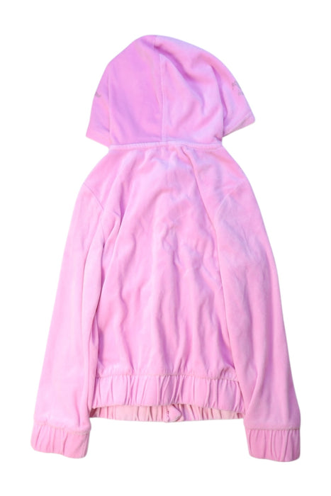 A Pink Zippered Sweatshirts from Juicy Couture in size 7Y for girl. (Back View)