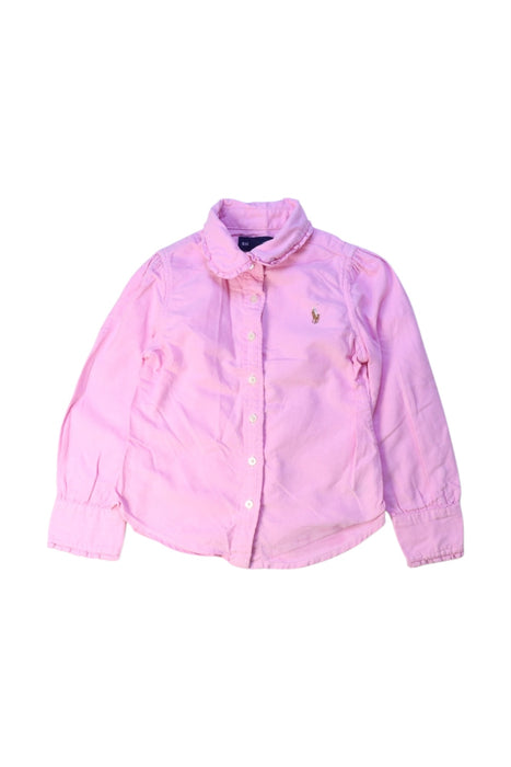 A Pink Long Sleeve Shirts from Ralph Lauren in size 4T for girl. (Front View)