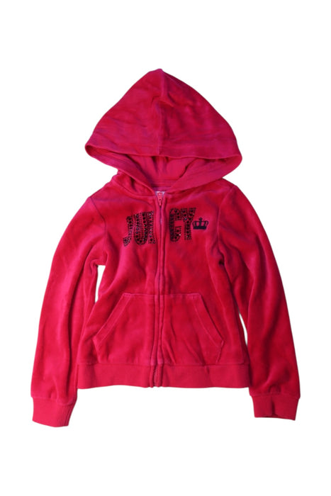 A Red Zippered Sweatshirts from Juicy Couture in size 4T for girl. (Front View)