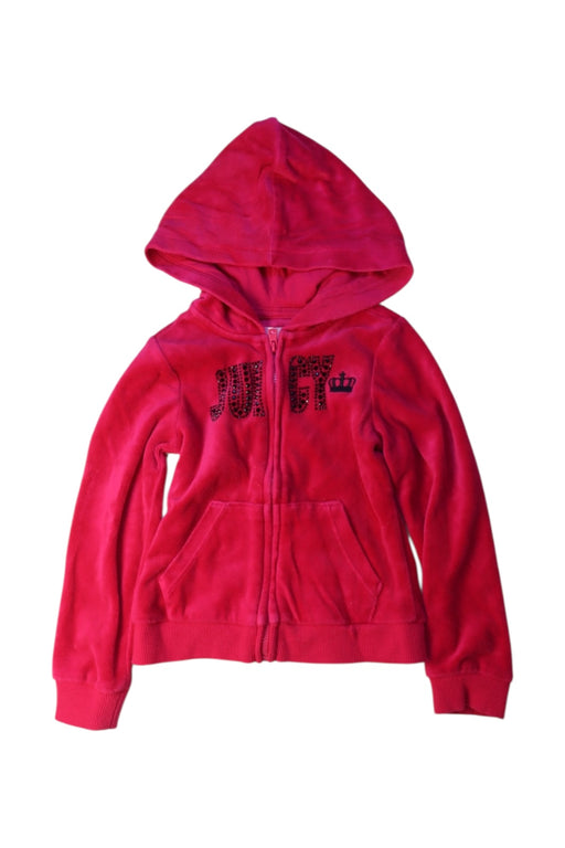 A Red Zippered Sweatshirts from Juicy Couture in size 4T for girl. (Front View)